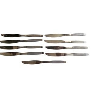 Wallace Silver Montisi Stainless Dinner Knives Set of 9 Textured Glossy Taiwan